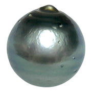 Round 15mm 24.8 Carat Tahitian Sea Natural Gray Blue Pearl Un-Drilled