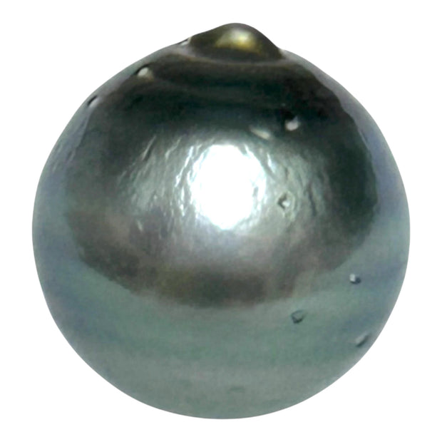 Round 15mm 24.8 Carat Tahitian Sea Natural Gray Blue Pearl Un-Drilled