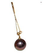 925 Sterling Silver Chain Edison Black Blue Pearl 15 - 20 in Adjustable