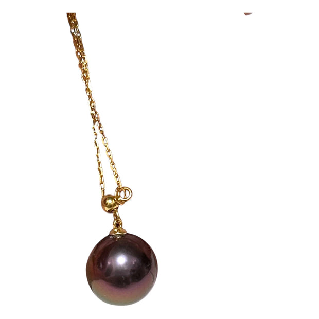 925 Sterling Silver Chain Edison Black Blue Pearl 15 - 20 in Adjustable
