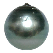 Round 15mm 24.8 Carat Tahitian Sea Natural Gray Blue Pearl Un-Drilled