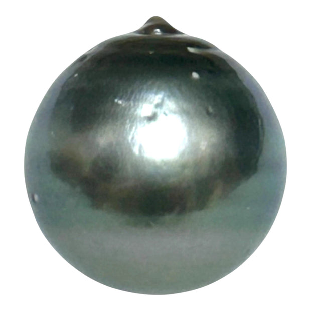 Round 15mm 24.8 Carat Tahitian Sea Natural Gray Blue Pearl Un-Drilled