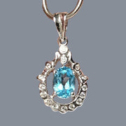 Marvelous Oval 5 x 7mm London Blue Topaz 925 Sterling Silver Pendant