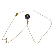 925 Sterling Silver Chain Edison Black Blue Pearl 15 - 20 in Adjustable