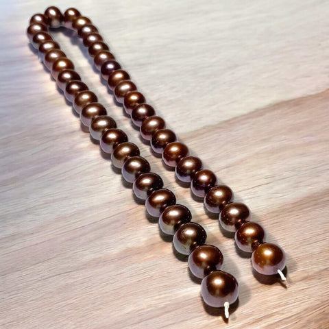 Round 10 - 11mm Multi Purple Brown Rainbow Edison Pearl 16" Strand