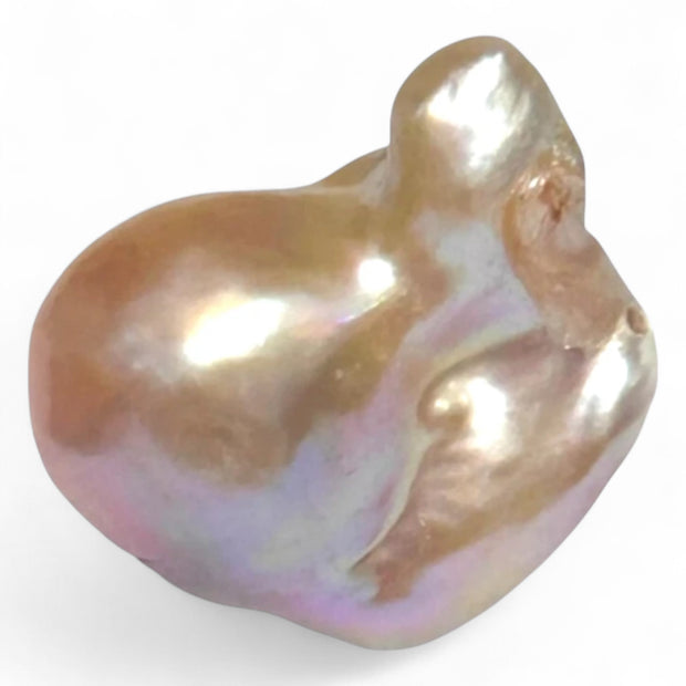 Radiant Giant 17.5 x 13.7 x 23mm Keshi Baroque Pearl – Purple Peach