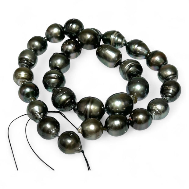 Baroque 11 - 18mm Peacock Gray Green Tahitian Sea Pearl 16" Strand