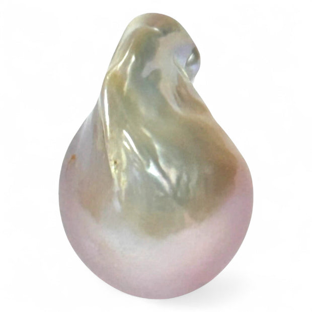 Ornate 16.7 x 13.6 x 26mm KeshI Purple Rose Gold Rainbow Pearl