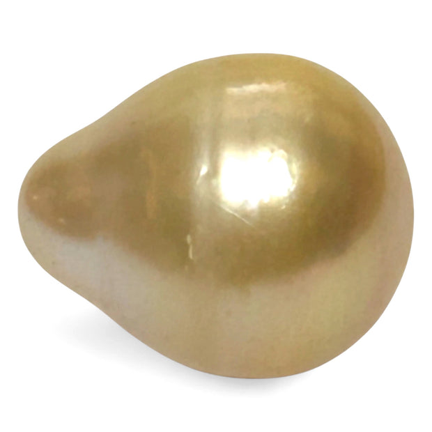 High Quality 14.4 x 17.4mm 23.3 Carat Natural Golden South Sea Pearl