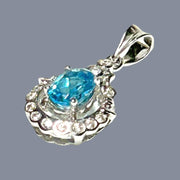Marvelous Oval 5 x 7mm London Blue Topaz 925 Sterling Silver Pendant