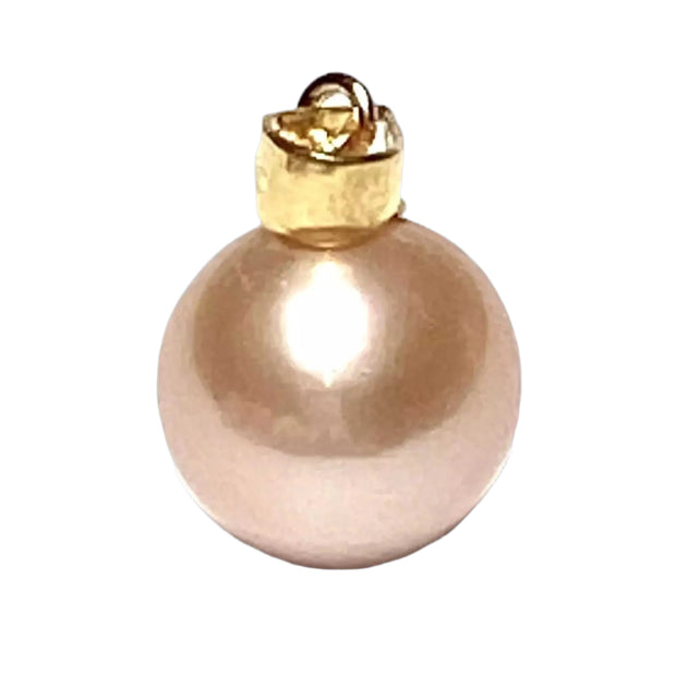 Mirror Luster 10.8 - 11mm Edison Cultured Peach Pink Round Pearl Pendant