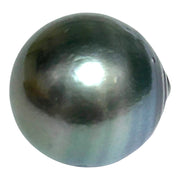 Round 15mm 24.8 Carat Tahitian Sea Natural Gray Blue Pearl Un-Drilled