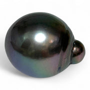 Elegant 13.9 x 17.1mm 21 Carat Tahitian Pearl – Peacock Black Pinkish
