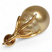 Baroque 11.3 x 14mm Rich Golden Philippines South Sea Pearl Pendant