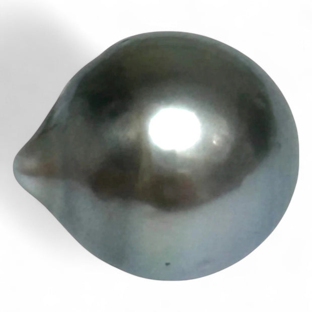 Huge 16.8 Carat 12.9 x 14.9mm Tahitian Peacock Black Green Pearl Loose