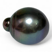 Elegant 13.9 x 17.1mm 21 Carat Tahitian Pearl – Peacock Black Pinkish