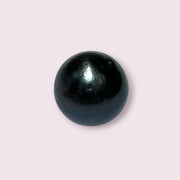 Huge Oval Round 14.6 x 15.4mm Peacock Black Tahitian Sea Pearl Loose