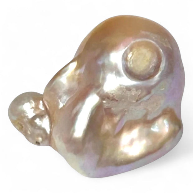 Radiant Giant 17.5 x 13.7 x 23mm Keshi Baroque Pearl – Purple Peach