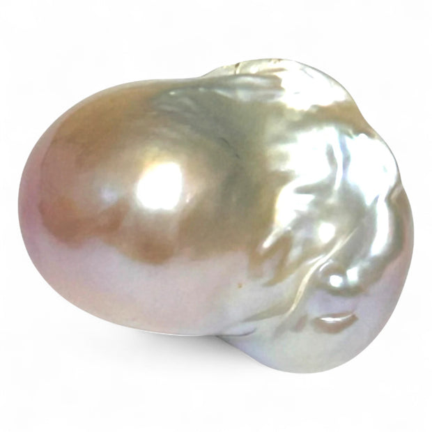 Ornate 16.7 x 13.6 x 26mm KeshI Purple Rose Gold Rainbow Pearl