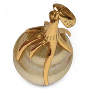 Baroque 11.3 x 14mm Rich Golden Philippines South Sea Pearl Pendant