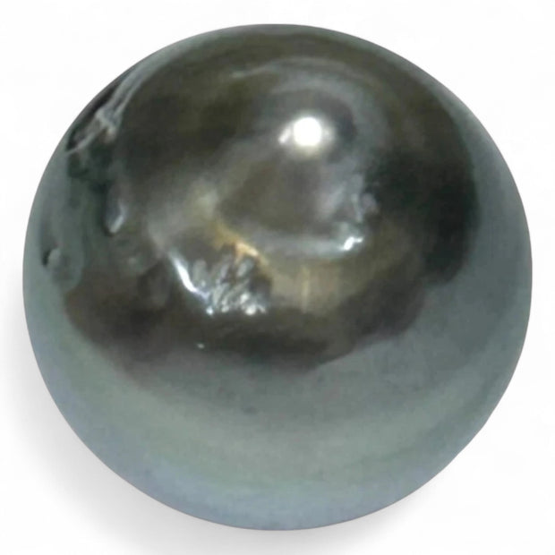 Huge 16.8 Carat 12.9 x 14.9mm Tahitian Peacock Black Green Pearl Loose