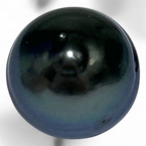 Giant 14.9 x 15.7mm 24 Carat Tahitian Peacock Black Blue Pearl Loose