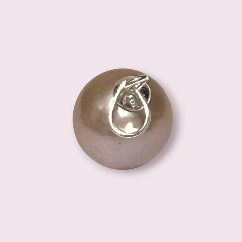 Classy 11 - 11.5mm Edison Peach Pink Round Cultured Pearl Pendant
