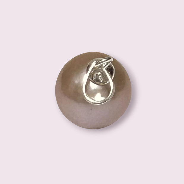 Classy 11 - 11.5mm Edison Peach Pink Round Cultured Pearl Pendant