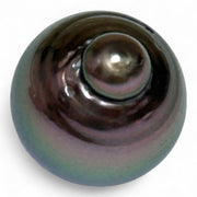 Elegant 13.9 x 17.1mm 21 Carat Tahitian Pearl – Peacock Black Pinkish
