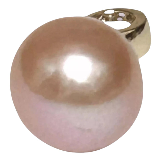 Pendant: Handmade 11mm Peach Rose Pink Pearl Jewelry