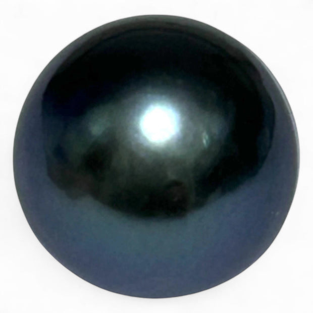 Giant 14.9 x 15.7mm 24 Carat Tahitian Peacock Black Blue Pearl Loose