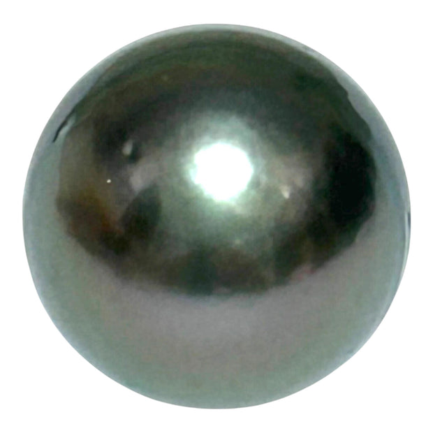 Round 15mm 24.8 Carat Tahitian Sea Natural Gray Blue Pearl Un-Drilled