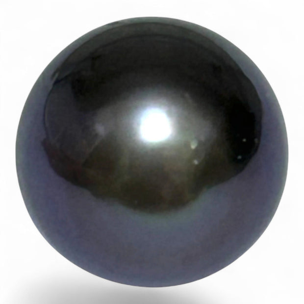Elegant 13.9 x 17.1mm 21 Carat Tahitian Pearl – Peacock Black Pinkish