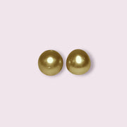 Unique A Pair 11 x 11.5mm 20.3 Carat Deep Gold Philippines Sea Pearls