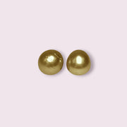 Unique A Pair 11 x 11.5mm 20.3 Carat Deep Gold Philippines Sea Pearls