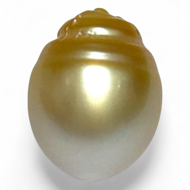 Oval 12.8 x 16.3mm 17.4 Carats Natural Gold South Sea Loose Pearl