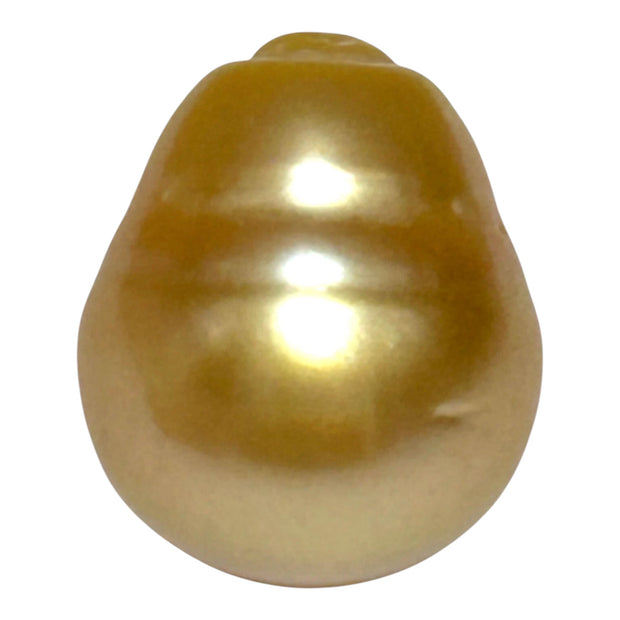 Giant 14.6 x 17.3mm 26.4 Carats Deep Golden Philippines Sea Pearl