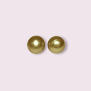 Unique A Pair 11 x 11.5mm 20.3 Carat Deep Gold Philippines Sea Pearls