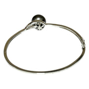 Stunning Round 12.3mm Tahitian Sea Natural Peacock Green Pearl Bangle
