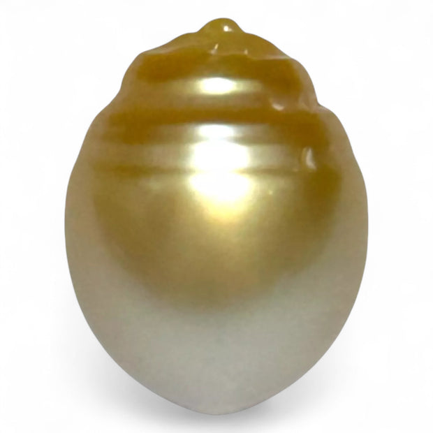 Oval 12.8 x 16.3mm 17.4 Carats Natural Gold South Sea Loose Pearl