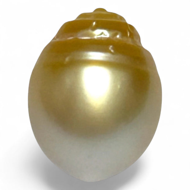 Oval 12.8 x 16.3mm 17.4 Carats Natural Gold South Sea Loose Pearl