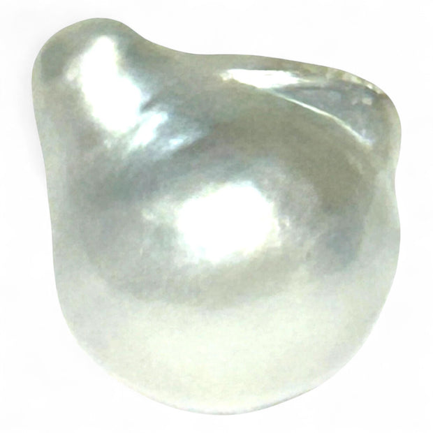 Baroque 11.9 x 13.2mm  Silver Lombok South Sea Keshi Pearl Loose