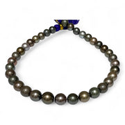 Round 11 - 13mm 35 pcs Multi Peacock Gray Green Tahitian Pearl 16" Strand