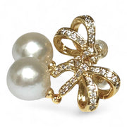 5A Gradings 10.5mm White Round Edison Cultured Pearl Dangle Earrings