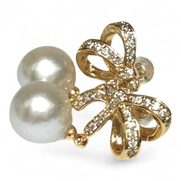 5A Gradings 10.5mm White Round Edison Cultured Pearl Dangle Earrings
