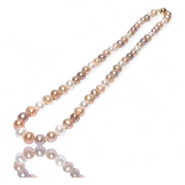 Fabulous Multi Colors 7 - 7.5mm Edison Round Pearl 18" Necklace