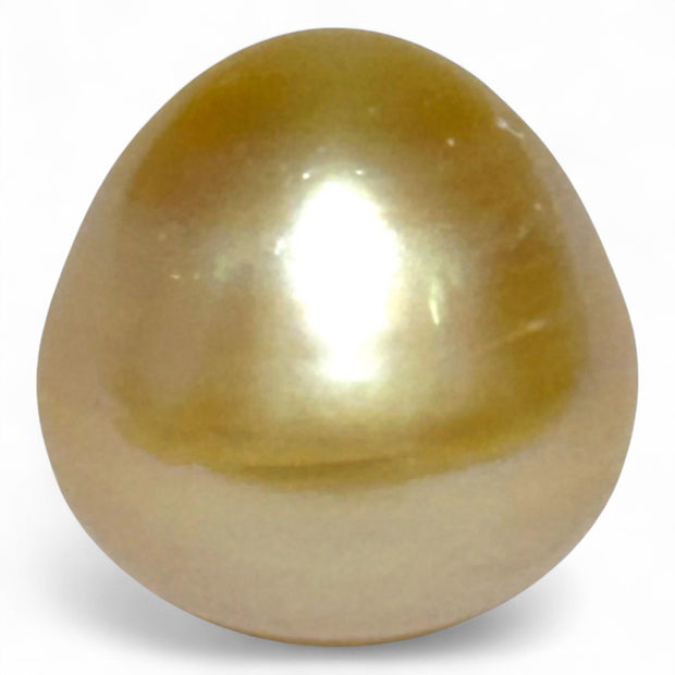 Oval Drop 16.1 x 16.4mm 29.2 Carats Rich Gold South Sea Pearl Loose