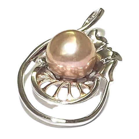 Edison Purple Pink Round 10.5 - 11mm Cultured Pearl Pendant