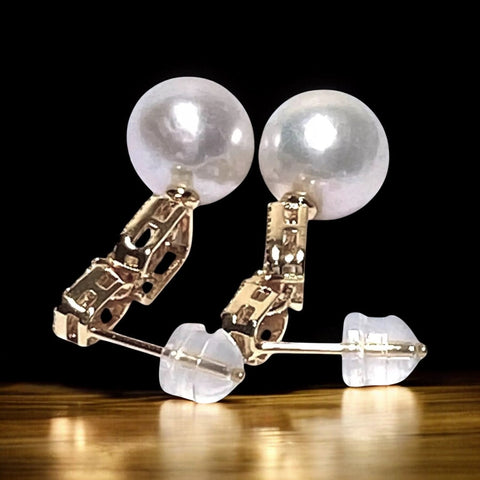 Charming 10 - 10.5mm Edison White Round Cultured Pearl Earrings
