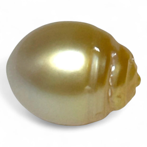 Oval 12.8 x 16.3mm 17.4 Carats Natural Gold South Sea Loose Pearl